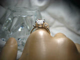 Five Stone Solitaire Engagement Ring 3ct Oval Cut Diamond 14k White Gold Finish