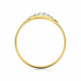 1.2ct Engagement Ring Round Cut Diamond Cluster Wave 14k Yellow Gold Finish