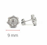 1.2ct Round Cut Moissanite Halo Stud Earrings For Women 14k White Gold Plated