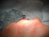 2ct Pear Cut Blue Sapphire Diamond Trilogy Engagement Ring 14k White Gold Finish