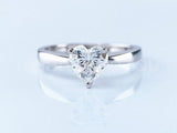 0.6ct Heart Simulated Diamond Solitaire Engagement Ring 14k White Gold Plated