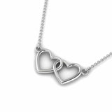 Heart Pendant Intertwined Locked Love Design 14k White Gold Finish NO CHAIN