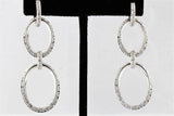 2ct Round Cut VVS1 Diamond Dual Oval Women Drop Earrings 14k White Gold Finish