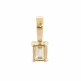 1ct Diamond Pendant Emerald Cut Solitaire Design 14k Yellow Gold Finish NO CHAIN