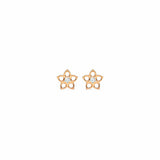 0.3ct Stud Earrings Round Cut Diamond Floral Solitaire 14k Rose Gold Finish