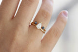 0.2ct Round Cut Black Diamond Wedding Band 14k Yellow Gold Finish Open Stackable