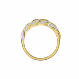 2ct Wedding Ring Band Round Cut Diamond Infinity Design 14k Yellow Gold Finish