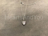 1ct Heart Cut Simulated Diamond Solitaire Pendant 14k White Gold Plated NO CHAIN