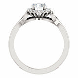 0.5ct Round Cut Diamond Heart Solitaire Engagement Ring 14k White Gold Finish