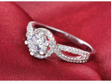 3Ct Round Cut Diamond Halo Split Shank Engagement Ring 14K White Gold Finish