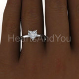 1.2ct Heart Cut Simulated Diamond 6-Prong Solitaire Ring 14k White Gold Plated