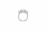 3Ct Round Cut VVS1 Diamond Classic Trilogy Engagement Ring 14K White Gold Finish