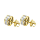 1Ct Round Cut Diamond Round Shaped Iced Women Stud Earrings 14K Yellow Gold Over