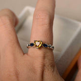 1ct Engagement Ring Heart Cut Citrine Solitaire with Accent 14k WhiteGold Finish