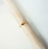 0.2ct Marquise Cut Yellow Citrine Trilogy Minimalist Ring 14k Yellow Gold Finish