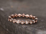 1ct Wedding Ring Band Round Cut Diamond Full Eternity Design 14k RoseGold Finish