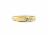 1ct Trillion Cut Diamond Wedding Band 14k Yellow Gold Finish Triangular Trilogy