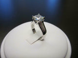 2Ct Princess Cut Diamond Wide Band Solitaire Engagement Ring 14K White Gold Over