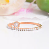 1.2ct Round Cut Diamond Engagement Ring Minimalist Stackable 14k RoseGold Finish