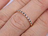 1.4ct Round Cut Blue Sapphire Wedding Band Half Eternity 14k Yellow Gold Finish