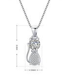 1.2ct Round Cut VVS1D Diamond Pendant Cat Design 14k White Gold Finish NO CHAIN