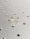 1.2ct Round Cut Moissanite Solitaire Stud Earrings Women 14k Yellow Gold Plated