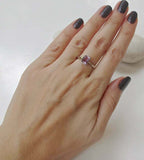 1.2ct Emerald Cut Purple Amethyst Engagement Ring Bezel Set 14k WhiteGold Finish