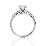 1.5ct Round Cut Diamond Solitaire Ring 14k White Gold Finish with Round Accents