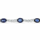 15ct Oval Cut Blue Sapphire Vintage Inspired Tennis Bracelet 14k White Gold Over