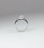 0.3ct Asscher Cut Diamond Engagement Ring 14k White Gold Finish Solitaire Women