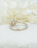 1ct Oval Diamond Engagement Ring Solitaire with Round Accent 14k YellowGold Over