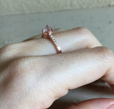 1.4ct Heart Cut Diamond Engagement Ring Accents Solitaire 14k Rose Gold Finish