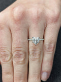 1ct Heart Simulated Diamond Solitaire with Accents Ring 14k White Gold Plated