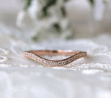 Half Eternity Wedding Ring Band 0.25ct Round Cut Diamond 14k Rose Gold Finish