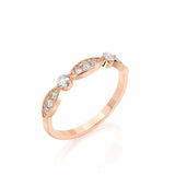 0.6ct Round Cut VVS1D Diamond Wedding Ring Band Half Eternity 14k Rose Gold Over