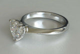 1ct Heart Cut Diamond Engagement Ring Classic Solitaire 14k White Gold Finish