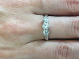 1.2ct Round Cut Diamond Engagement Ring Solitaire Trilogy 14k White Gold Finish