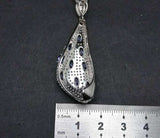 4ct Blue Tanzanite Pendant Pear Cut Cocktail Ice 14k White Gold Finish NO CHAIN