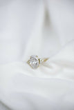 4.7ct Oval Cut Diamond Engagement Ring Petite Round Accent 14k YellowGold Finish