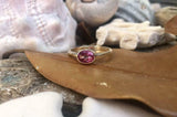 1.4ct Engagement Ring Oval Cut Pink Ruby Bezel Set Solitaire 14k YellowGold Over