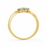 1ct Engagement Ring Round Cut Diamond Halo Bypass Design 14k Yellow Gold Finish