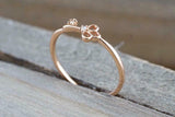 0.1ct Round Cut VVS1D Diamond Engagement Ring 14k Rose Gold Finish Petite Key