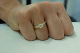 1.5ct Round Cut Diamond Engagement Ring Vintage Inspired 14k Yellow Gold Finish