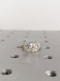 2ct Heart & Pear Cut Simulated Diamond Toi Et Moi Ring 14k Yellow Gold Plated