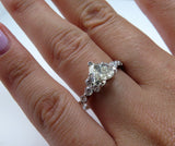 4Ct Heart Cut Diamond Accents Solitaire Engagement Ring 18K White Gold Finish