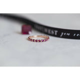 0.3ct Round Cut Pink Ruby Stackable Women Wedding Band Ring 14k Rose Gold Finish