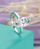 2ct Marquise Cut Diamond Solitaire Engagement Propose Ring 14k White Gold Finish