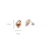 0.02ct Round Cut Moissanite Unique Design Stud Earrings 14k Rose Gold Plated