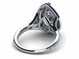 2.6ct Pear Cut Diamond Halo Split Band Engagement Ring 14k White Gold Finish