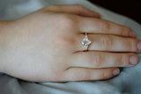 1ct Engagement Ring Pear Cut Diamond Petite Solitaire Design 14k YellowGold Over